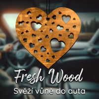Dřevěná vůně do auta – Fresh Wood Srdce