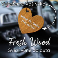 Dřevěná vůně do auta – Fresh Wood s vlastním vzkazem