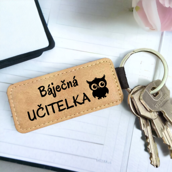 Krásná kožená klíčenka - Báječná učitelka
