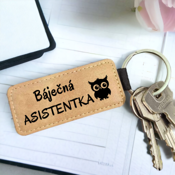 Krásná kožená klíčenka - Báječná asistentka