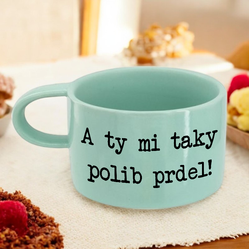 Mátový hrnek makronka - A ty mi taky polib prdel