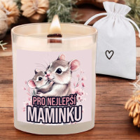 Krásná svíčka s praskajícím knotem 450g - Pro maminku myšky
