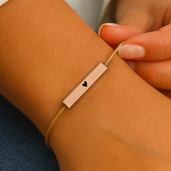 Elegantní rosegold náramek - Srdíčko