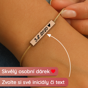 Elegantní rosegold náramek - S vlastním textem